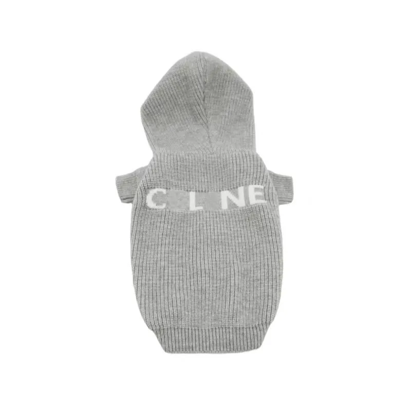 Designer dog autumn and winter pet grey knitting Chenery Teddy Fadou coat corgi cat clothes sweater Free shipping