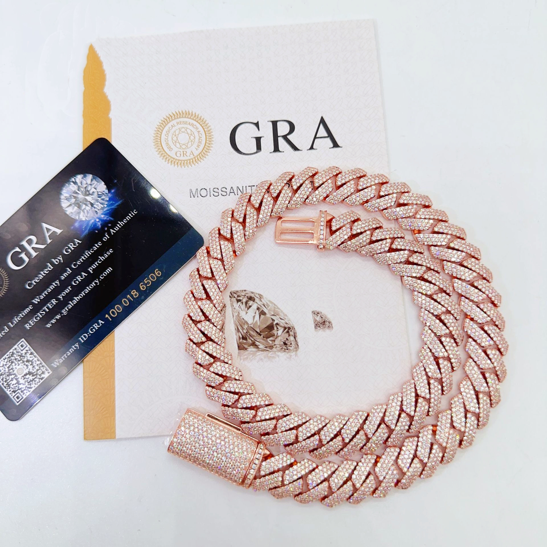 pendant necklaces iced out pass tester three rows diamond sterling sier necklace vvs moissanite cuban link chain