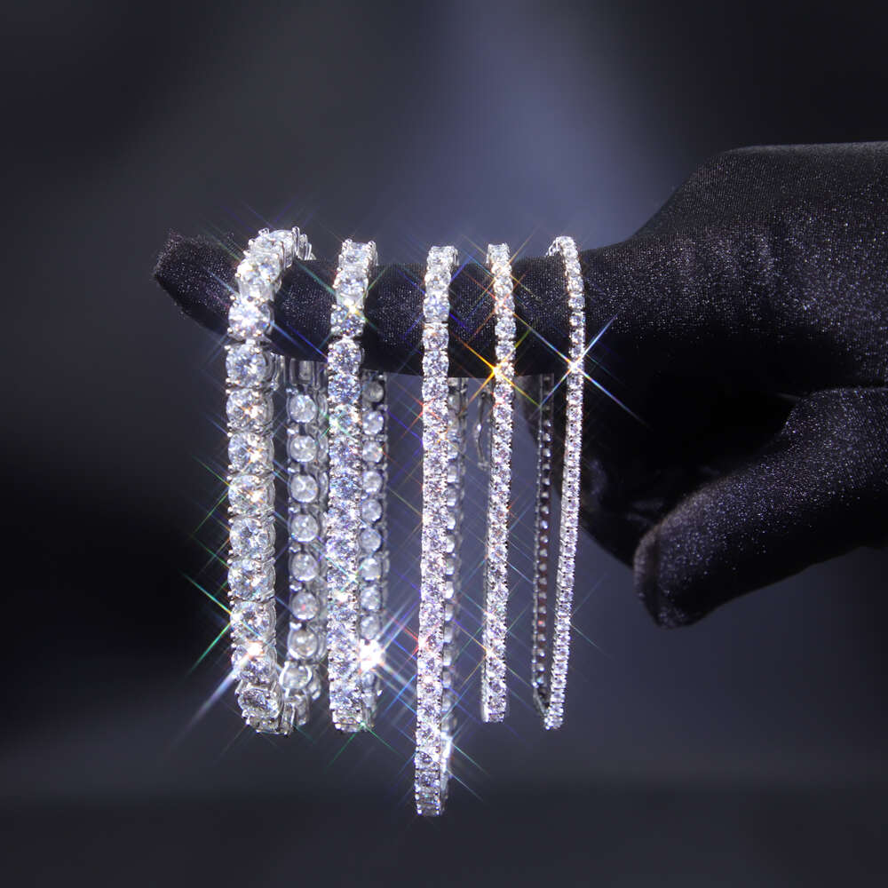 Moissanite Tennis Chain Fashion Jewelry Men Bracelet Diamond 5mm 6.5mm Sier Gold Plated Fine Jewelry Bracelet VVS Moissanite Tennis Chain for Men Wome