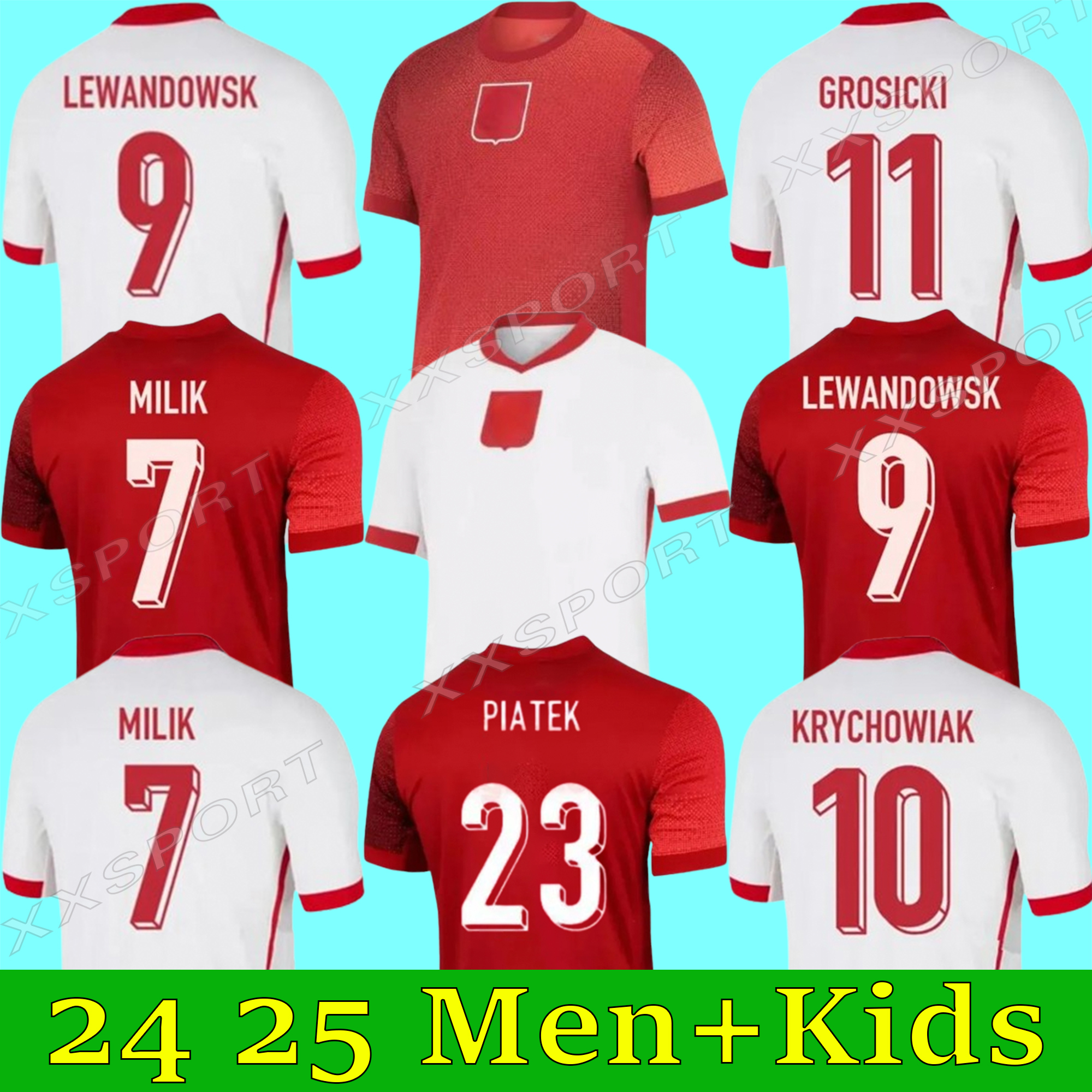 24 25 POLAND 2024 Soccer Jerseys LEWANDOWSKI Home Away Polska National Team MILIK PISZCZEK PIATEK GROSICKI KRYCHOWIAK ZIELINSKI Football Shirt Kit Men