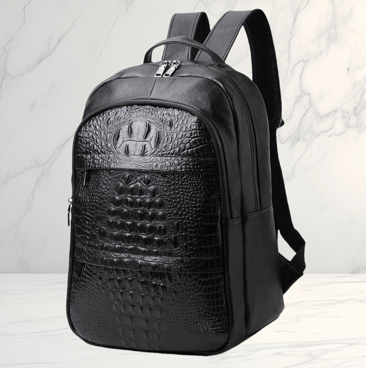 Factory wholesale men bag street fashion leather mens backpacks outdoor leisure Alligator shoulder bags Joker large leathers business computer handbag 8837