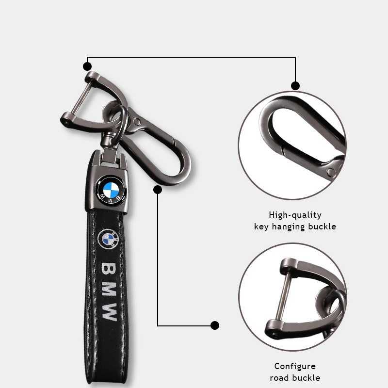 Car Key 1Pcs Car Metal Key Chain Fine Leather Emblem Key Ring For BMW X1 X2 X3 X5 X4 X6 X7 G30 G20 G32 G11 G12 F40 F30 F20 F10 F34 F07 T240509