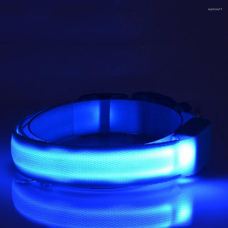 Update Dog Collars LED Nylon Collar Cat Harness Flashing Light Up Night Safety Pet 7 Color S-Xl Size Christmas Accessories