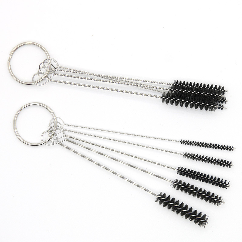 5 In 1 Pipe Cleaning Brush Keyring Keychain Multi-function Straw Brush