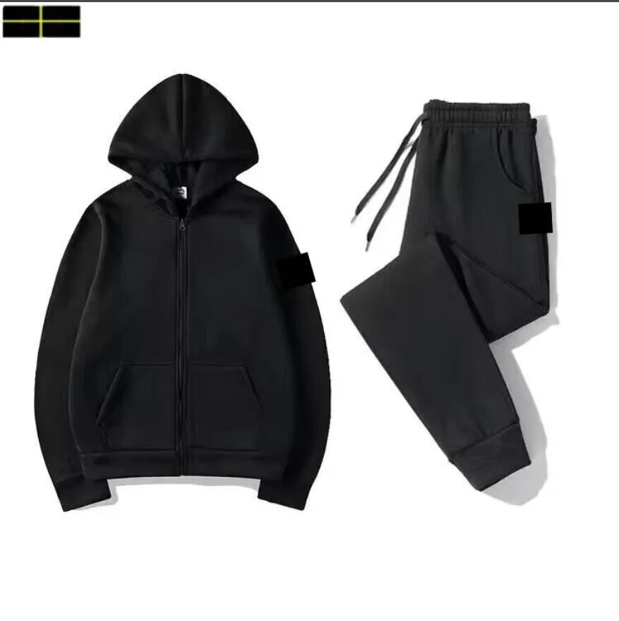 STONE JACKET ISLAND Men Women Casual Tracksuit Spring Autumn Men's Sets Solid Color Sportswear Brand Hoodie Pants Clothing Fashion 2 Pieces Set Sports Suits a6
