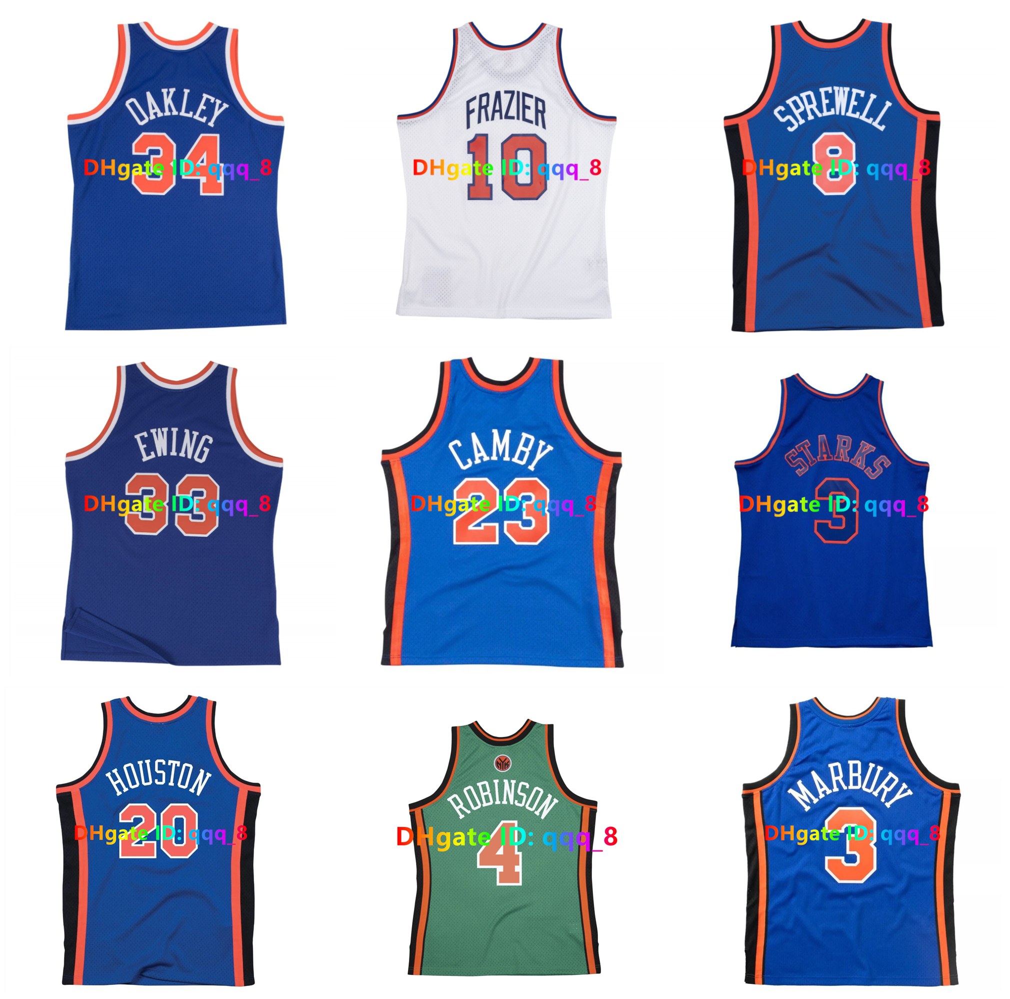 Nate Robinson Patrick Ewing Team Basketball Jersey New John Starks York Allan Anthony Mason Marcus Camby Latrell Sprewell Stephon Marbury Reed Size S-3XL