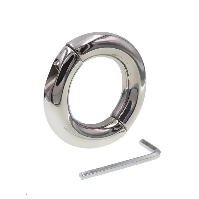 Male Scrotum Testis Restraint Heavy Cock Penis Rings Metal Chastity Device Ball Stretcher Sex Toys for Men Gay Delay Ejaculation 240511