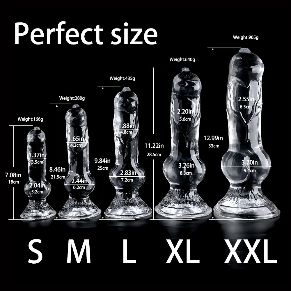 Transparent Soft Big Dog Penis Dick Anal Plug Cock Simulation Massage Stimulation Sex Toys Adult Dildo Masturbation SMLXLXXL 240511
