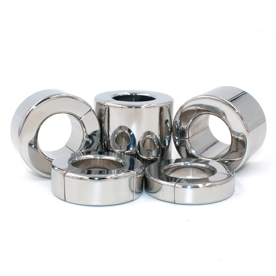 Magnetic Lock Metal Scrotum Pendant Ball Stretcher Testis Weight Cock Ring Penis Restraint Stainless Steel Sex Toys for Men 240511