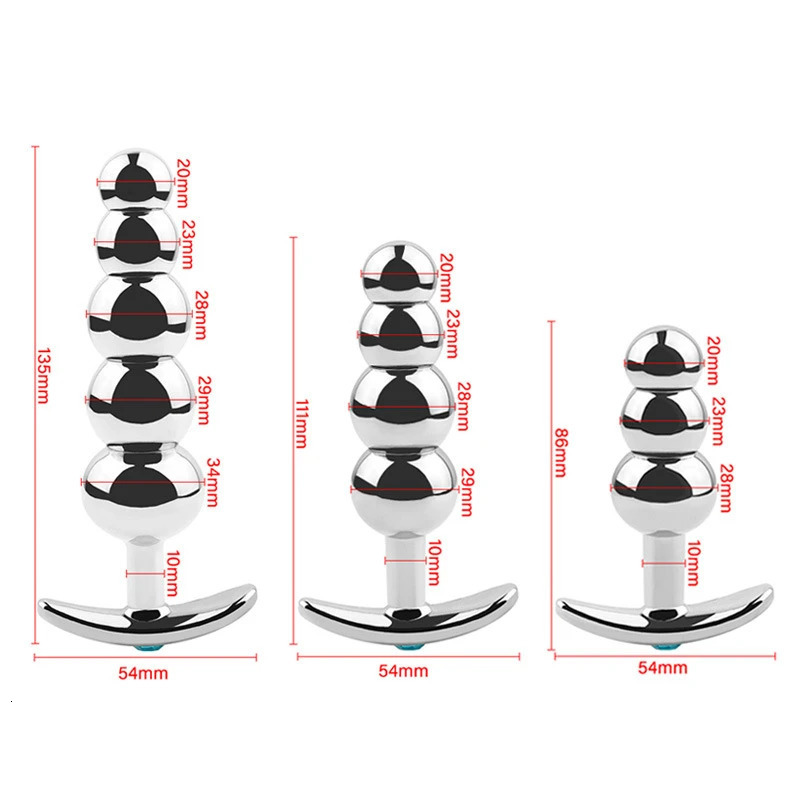 Metal Anal Beads Butt Plug Set Wearable Small Large Anal Plug G Spot Dildo Insert Vagina Extender Anus Sex Toy 240511