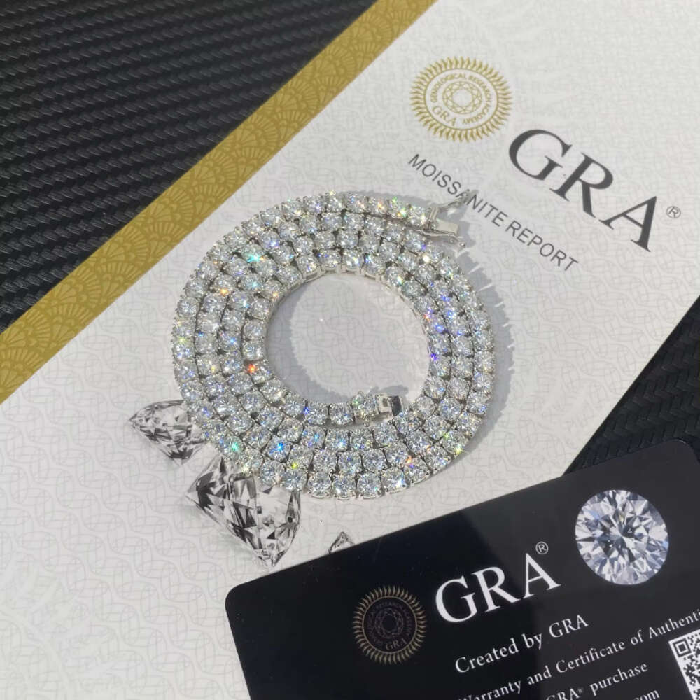 designer vvs necklace moissanite hip hop 2mm 3mm iced out diamond sterling sier 4mm 5mm woman tennis chain valentines day gift