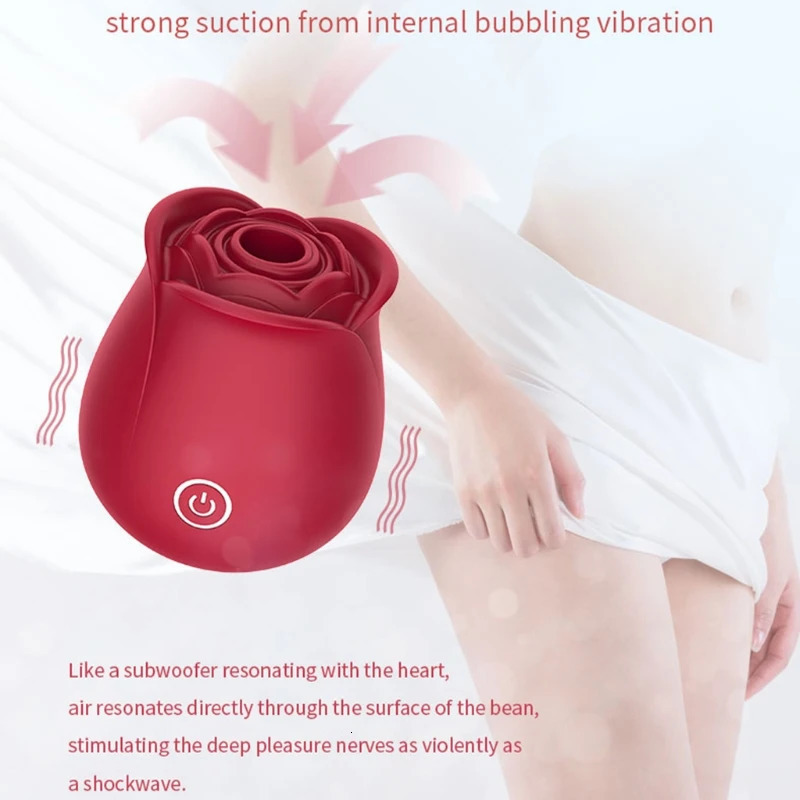 Clitoris Clit Stimulation Silicone Adult Sex Shop Sexy Rose Flower Shape Sucking Vibration Toy Vibrator Sucker for Women Female 240511