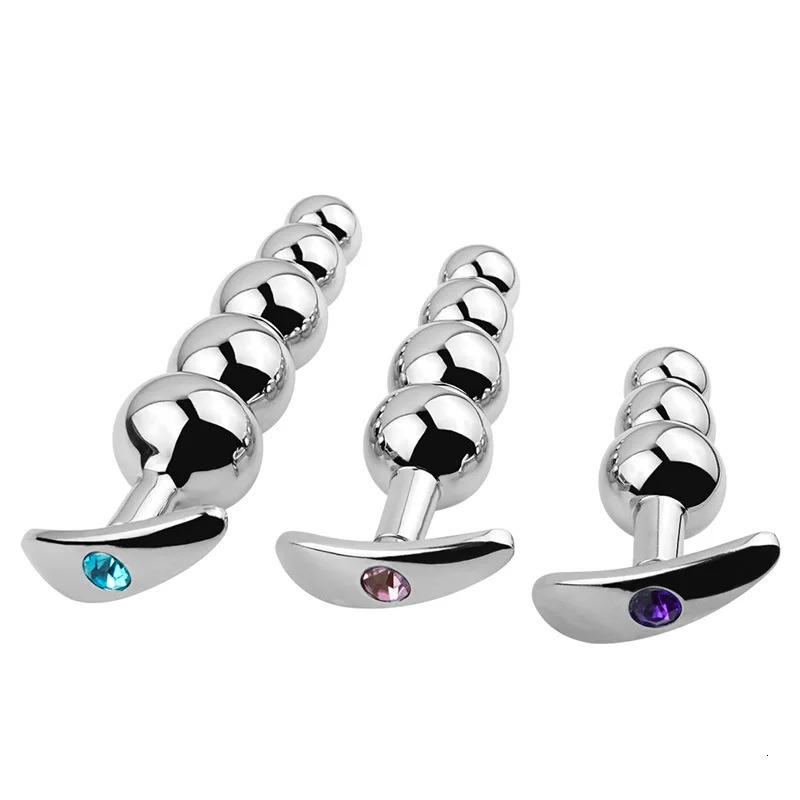 Metal Anal Beads Butt Plug Set Wearable Small Large Anal Plug G Spot Dildo Insert Vagina Extender Anus Sex Toy 240511