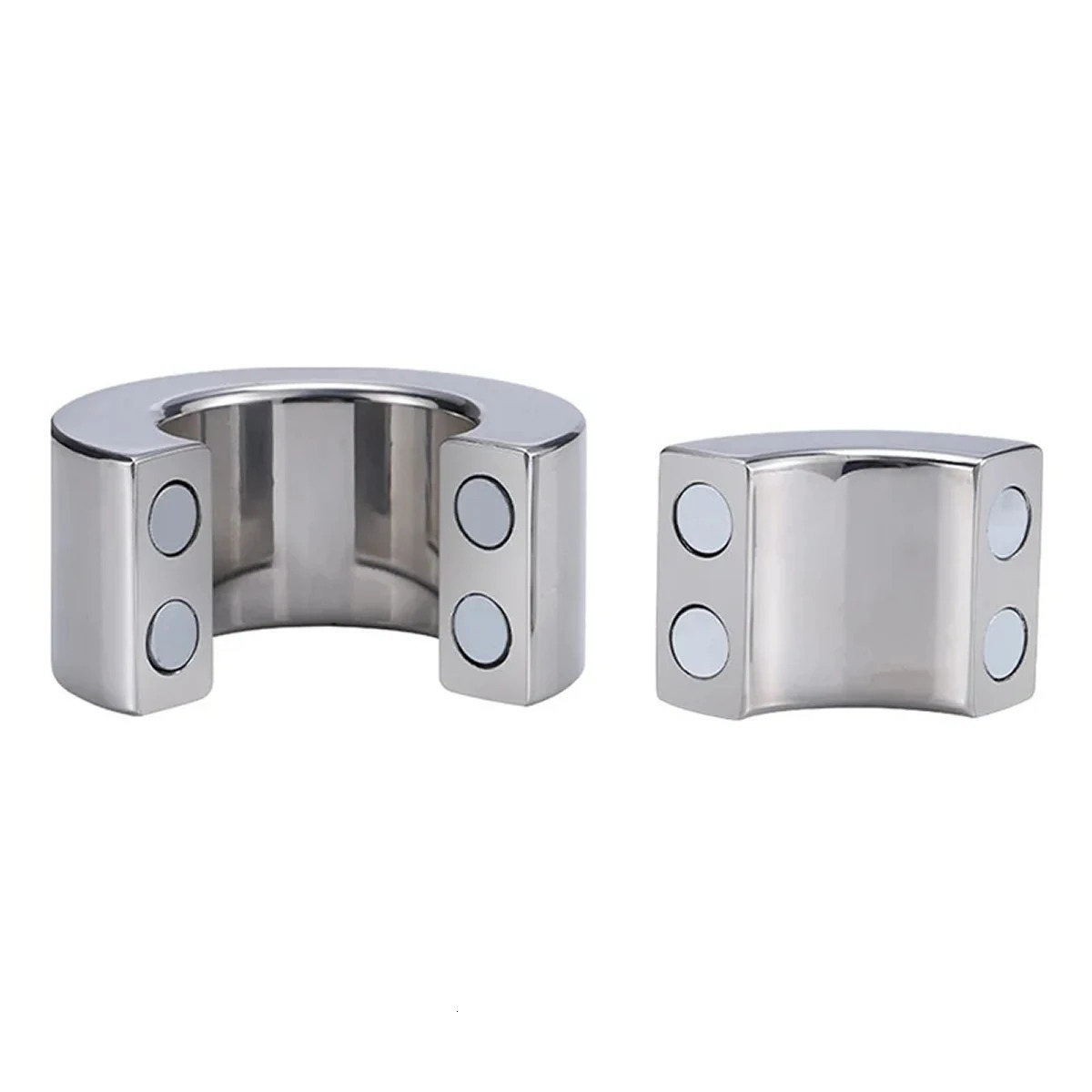 Penis Ring Magnetic Lock Metal Scrotum Pendant Ball Stretcher Testis Weight Cock Ring Penis Restraint Stainless Sex Toys for Men 240511