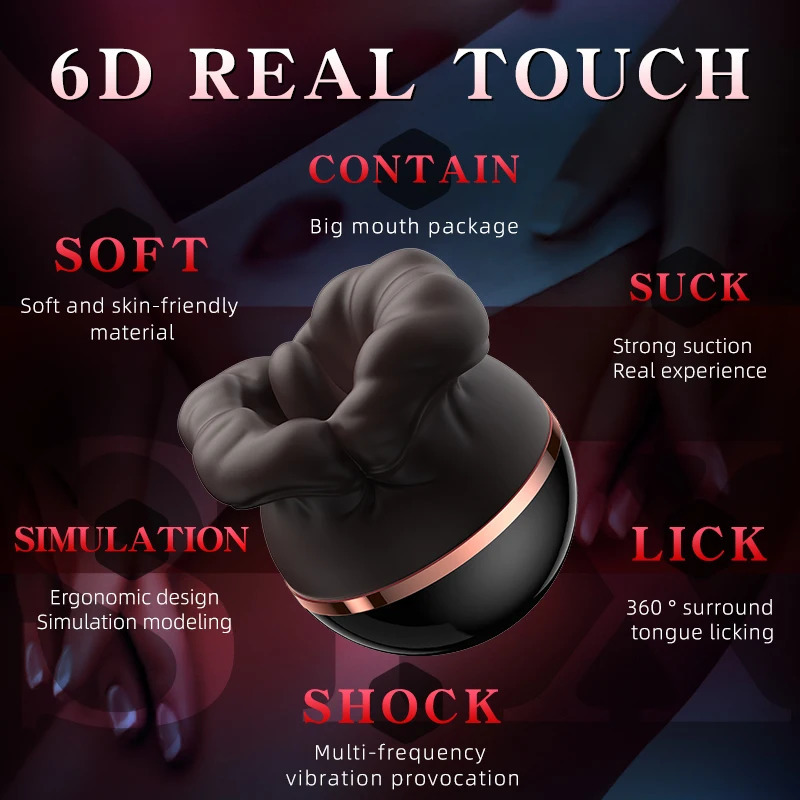 Rose Toy Vibrator Licking Tongue Sucking Mouth Biting Masturbator For Women Nipple Clitoris Stimulator Female Vagina Sex Toys 240511