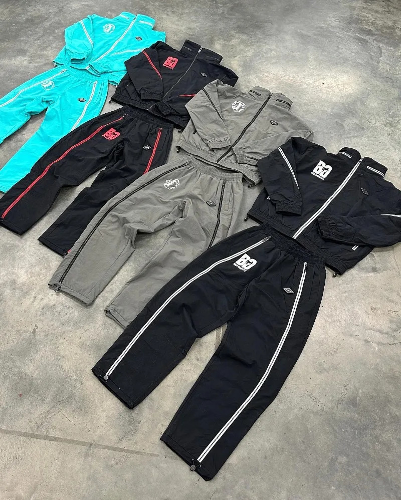 Retro Long Zipper Joggers Men Casual Sweatpants Trousers Printed Drawstring Mens Trousers Y2k Wide Leg Pants Men and Women 2024 240511