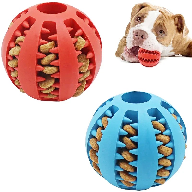 Food Ball Dog Toy Interactive Rubber Balls for Small Large Dogs Puppy Cat Chewing Toys Pet Tooth Cleaning