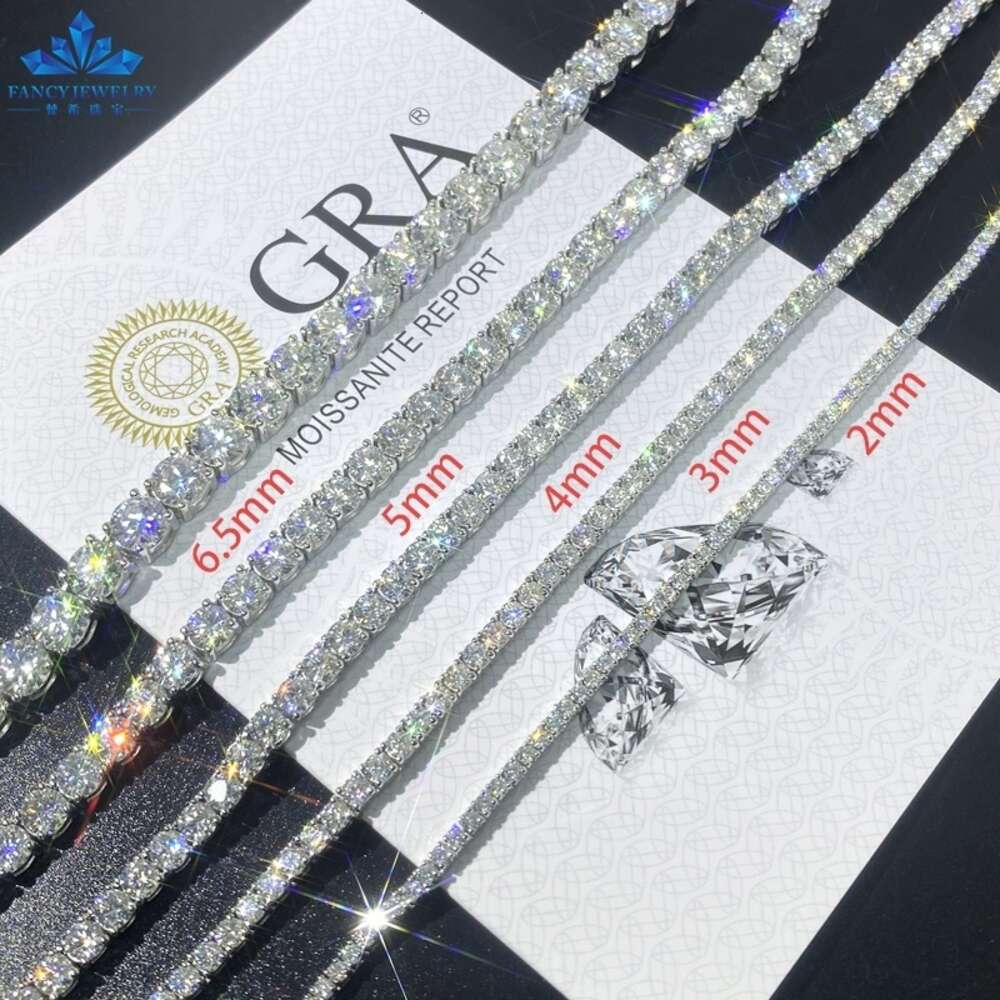 designer bracelets hip hop style gems chain unisex sterg sier iced out moissanite dia tennis necklace jewelry
