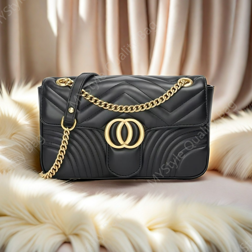 8A High quality Marmontts Makaron Gold Chain Crossbody Designer Bags Clutch with Flap Closure in Metall Cross Body Bag Quilted V-shaped pattern 3