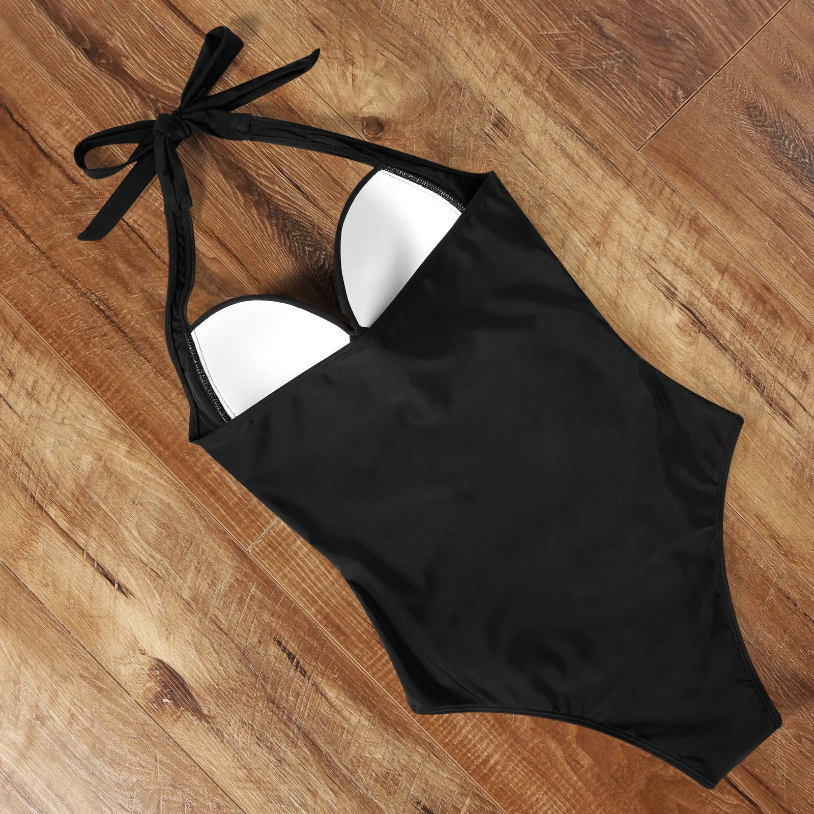 One Piece Swimsuit Women Push Up Bathing Suit Vintage Retro Womens Ruched Tummy Control Halter Swimwear Female 240508