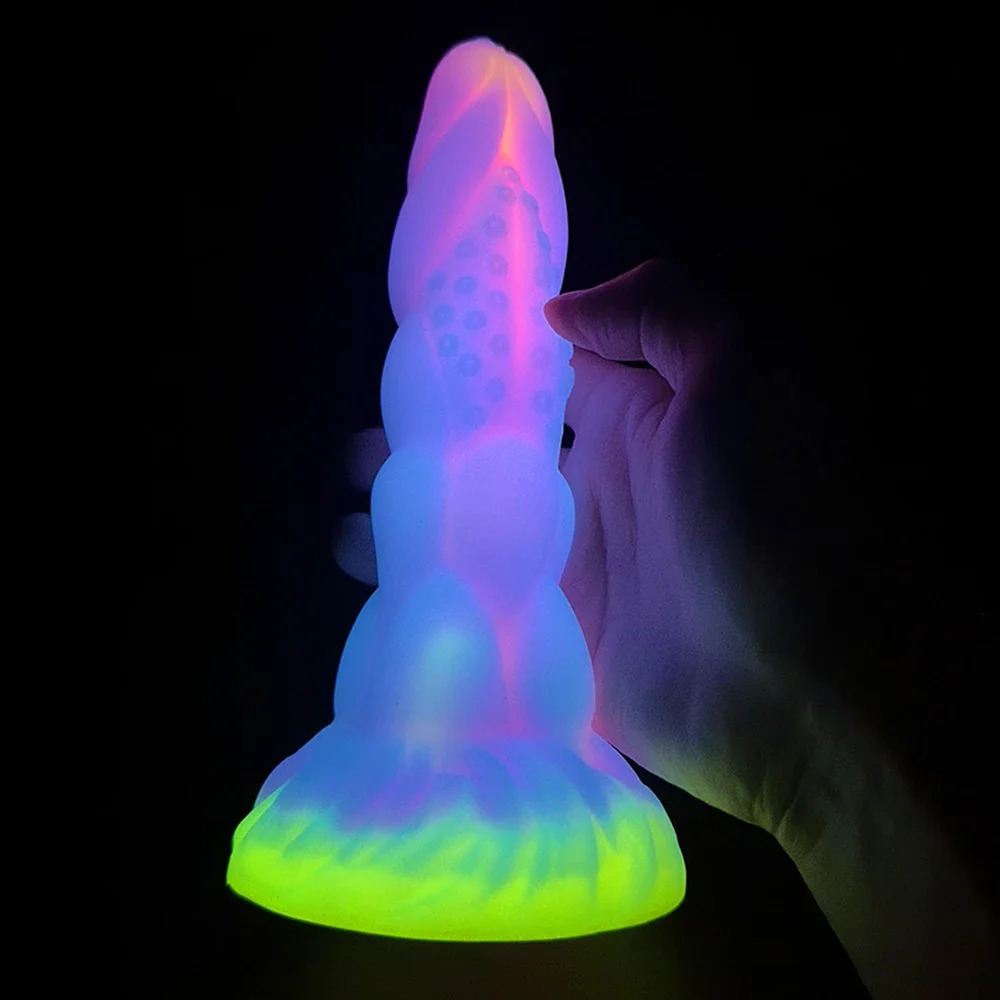 Luminous Octopus Tentacle Anal Toys Huge Dragon Dildos Glowing Monster Penis Butt Plug Soft Anal Dildo with Suction Cup Sex Toys 240511