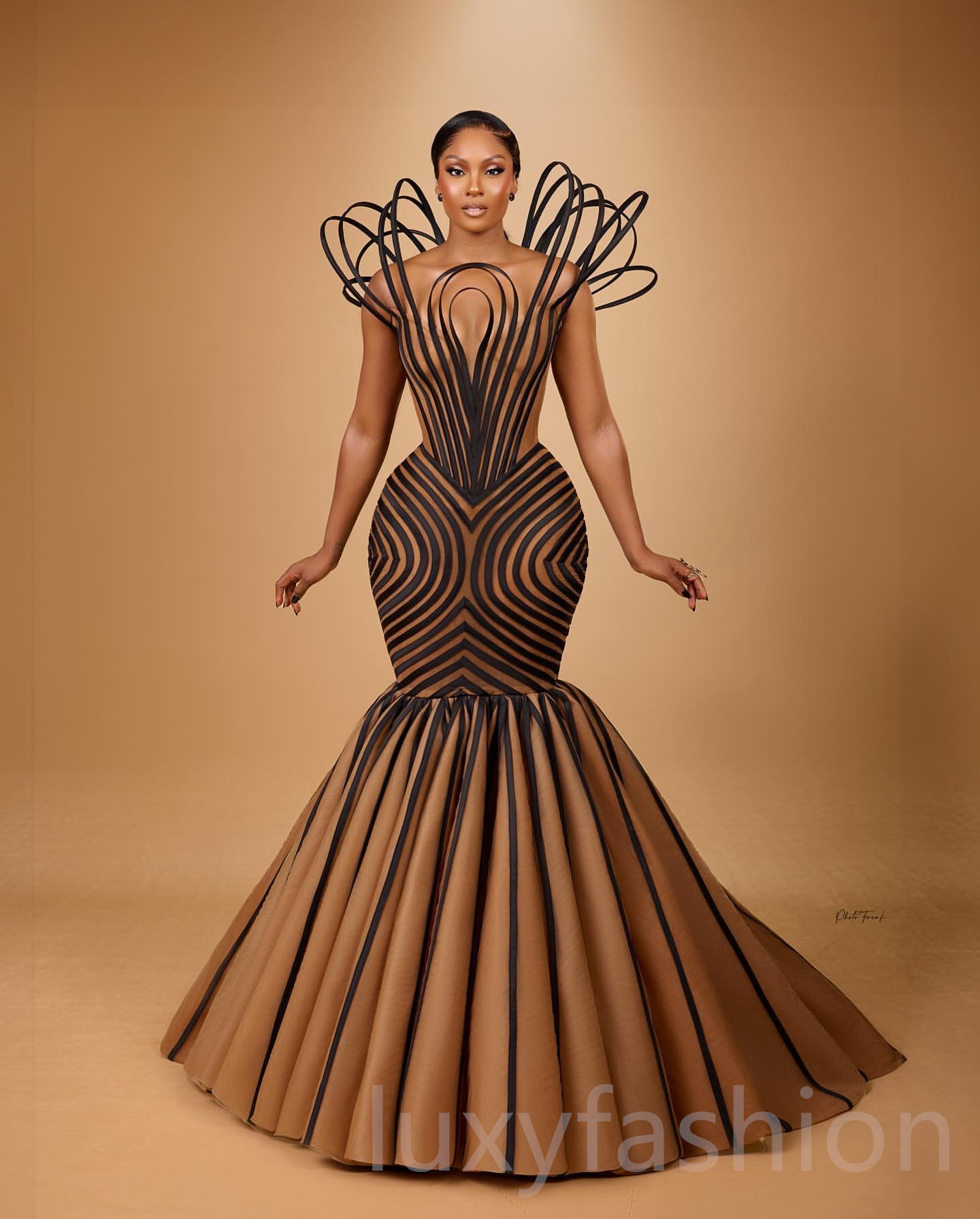 Aso Ebi 2024 Champagne Illusion Mermaid Prom Dresses Stylish Tulle Evening Party Formal Second Reception Birthday Enagement PromDress Gowns LF006