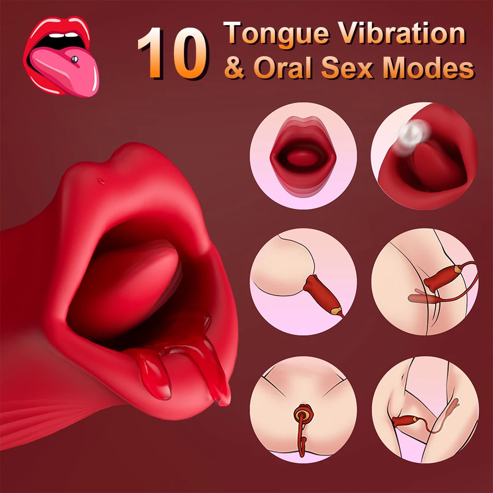 Adult Product Vibrator Tongue Licking Sex Toy for Women G-spot Vagina Clit Sucker Blowjob Oral Clitoris Stimulator Nipple Orgasm 240511
