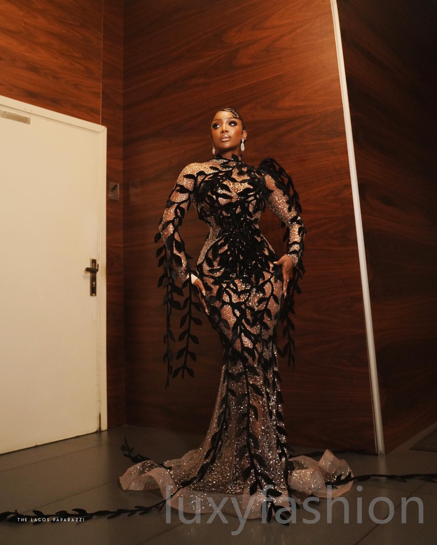 Aso Ebi 2024 Florals Mermaid Prom Dresses Beaded See Through Evening Party Formal Second Reception Birthday Enagement PromDress Gowns LF025