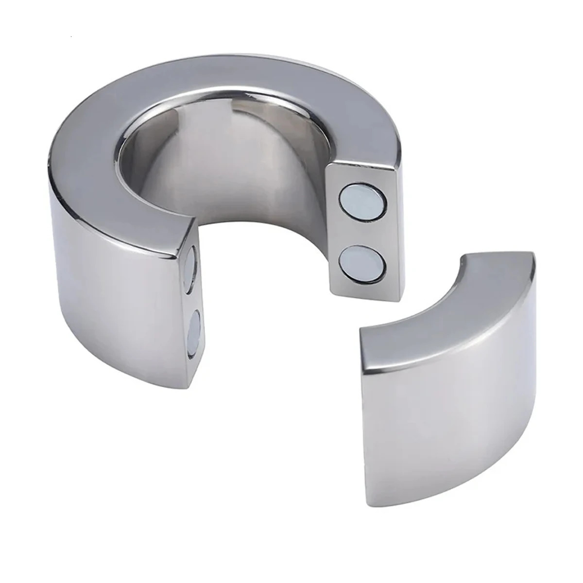 Penis Ring Magnetic Lock Metal Scrotum Pendant Ball Stretcher Testis Weight Cock Ring Penis Restraint Stainless Sex Toys for Men 240511