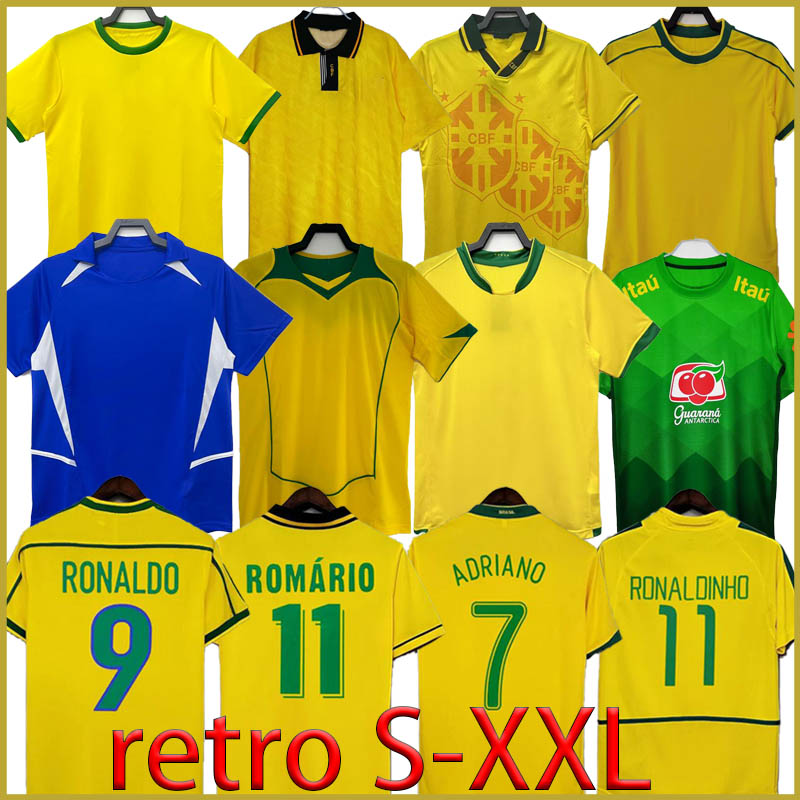 kit1994 Ronaldinho Brasils Vintage jersey ROMARIO RIVALDO BraziLS CARLOS camisa de futebol 1998 2002 Ronaldo KAKA 2006 2000 PELE Retro soccer jerseys kids