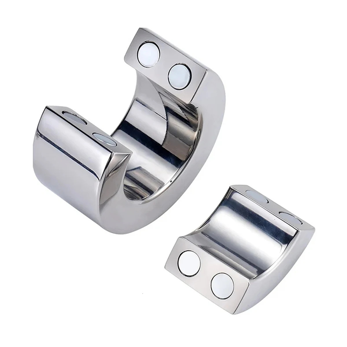 Penis Ring Magnetic Lock Metal Scrotum Pendant Ball Stretcher Testis Weight Cock Ring Penis Restraint Stainless Sex Toys for Men 240511