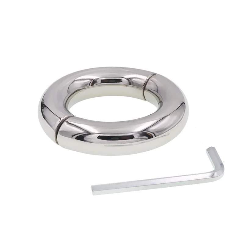 Male Scrotum Testis Restraint Heavy Cock Penis Rings Metal Chastity Device Ball Stretcher Sex Toys for Men Gay Delay Ejaculation 240511