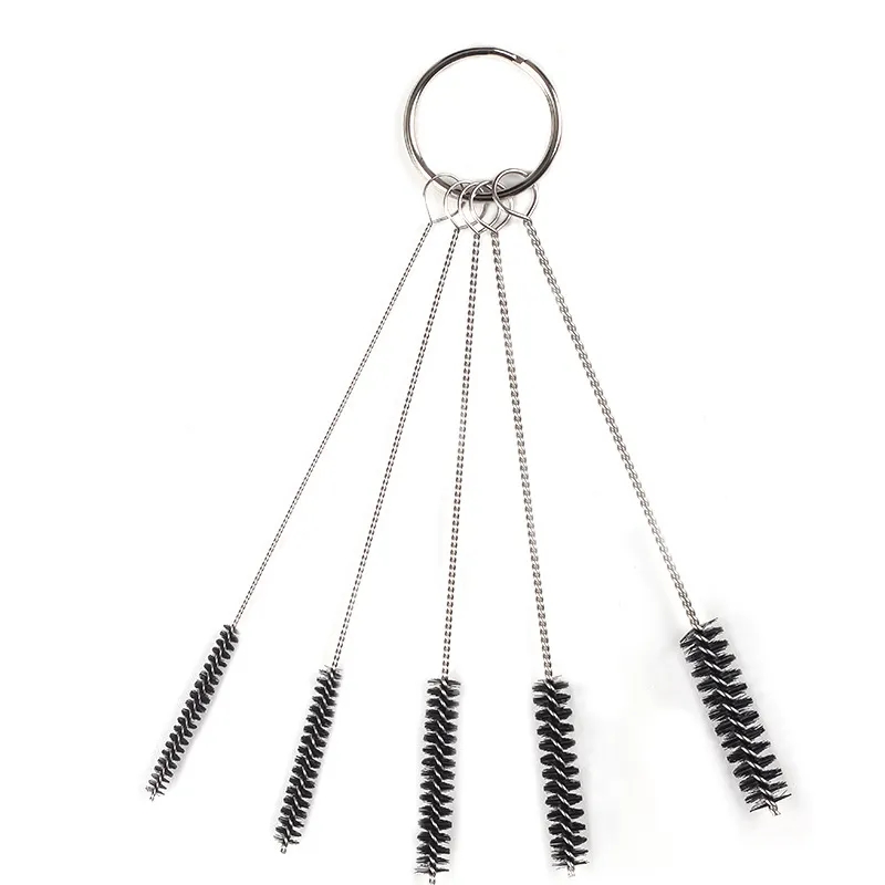 5 In 1 Pipe Cleaning Brush Keyring Keychain Multi-function Straw Brush