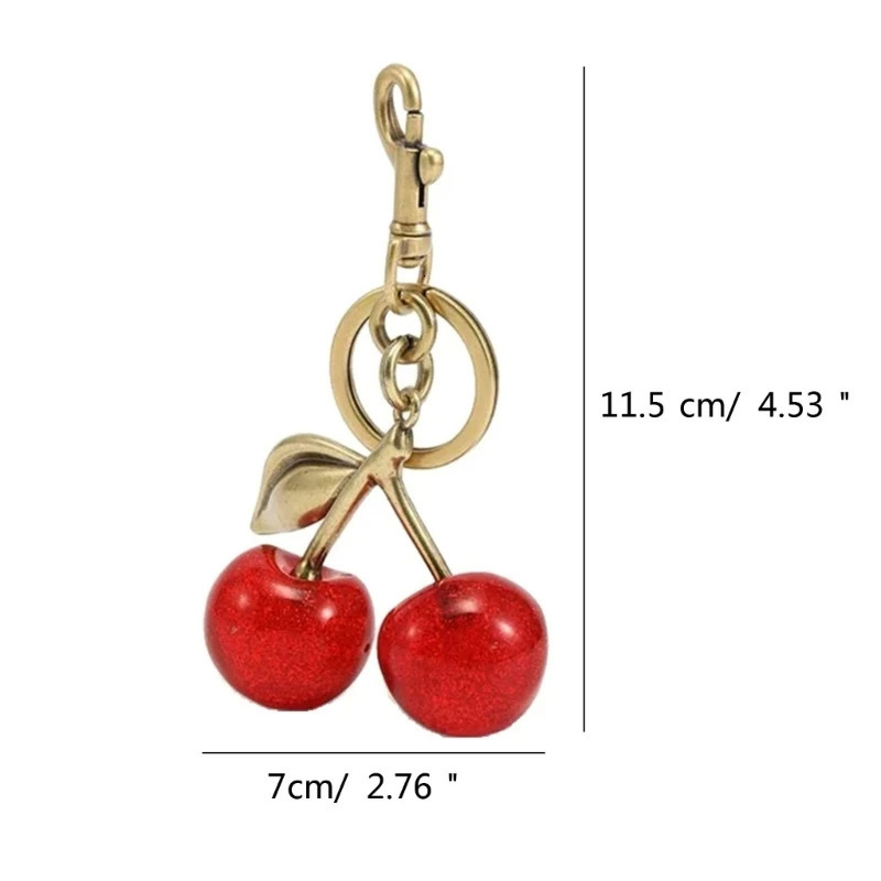 Exquisite Cherry Keychain Pendant Versatile Cherry Bag Charm Keychain Antique CherBag Charm for Womens AccessoriesDropship 240508