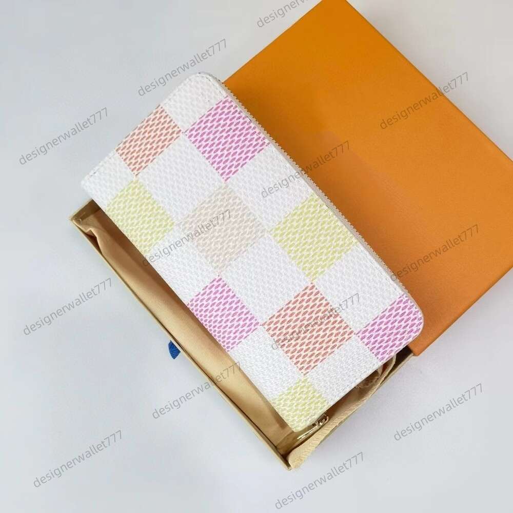 10A Luxury Designer wallet coin purse Women long Wallets Purse Original Box Card Holder Ladies Handbag Checked Flower purse vertical high quality