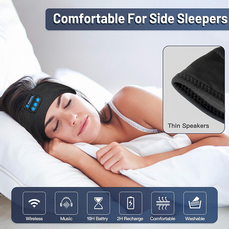 CASEiST Sleep Headband With Speaker Bluetooth Wireless Stereo Earphones Headphones Sleeping Headset Band Eye Mask Side Sleeper Headscarf Music Sports 