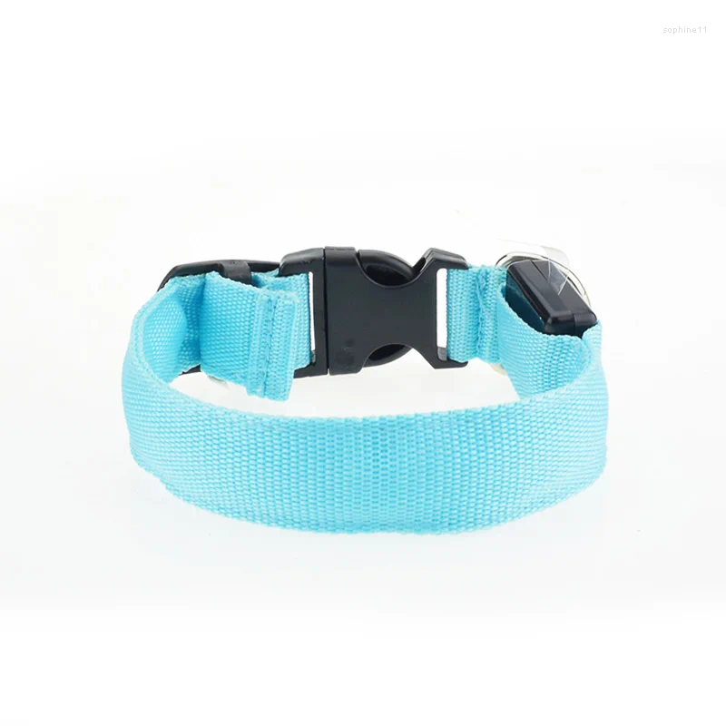 Update Dog Collars LED Nylon Collar Cat Harness Flashing Light Up Night Safety Pet 7 Color S-Xl Size Christmas Accessories