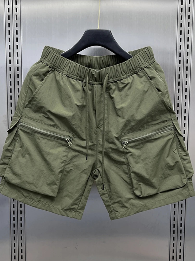 Casual Cargo Shorts Man Loose Elastic Waist Drawstring Fashion Shorts Men 2024 Summer Large Pocket Solid Soft Streetwears Lady 240513
