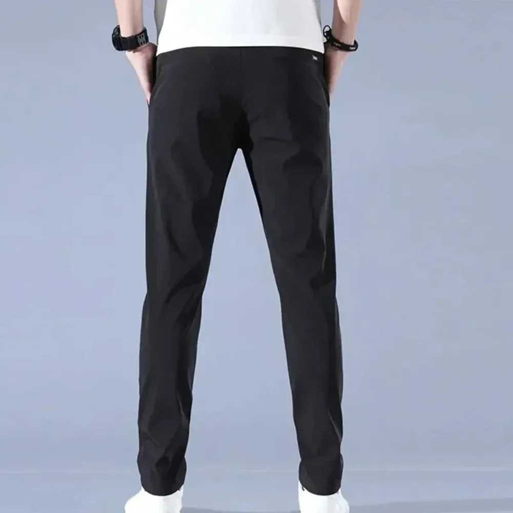 Men's Pants Thin business casual pants outdoor ice silk mens pants 2024 summer new elastic breathable straight leg sports pants Y240513CJCE