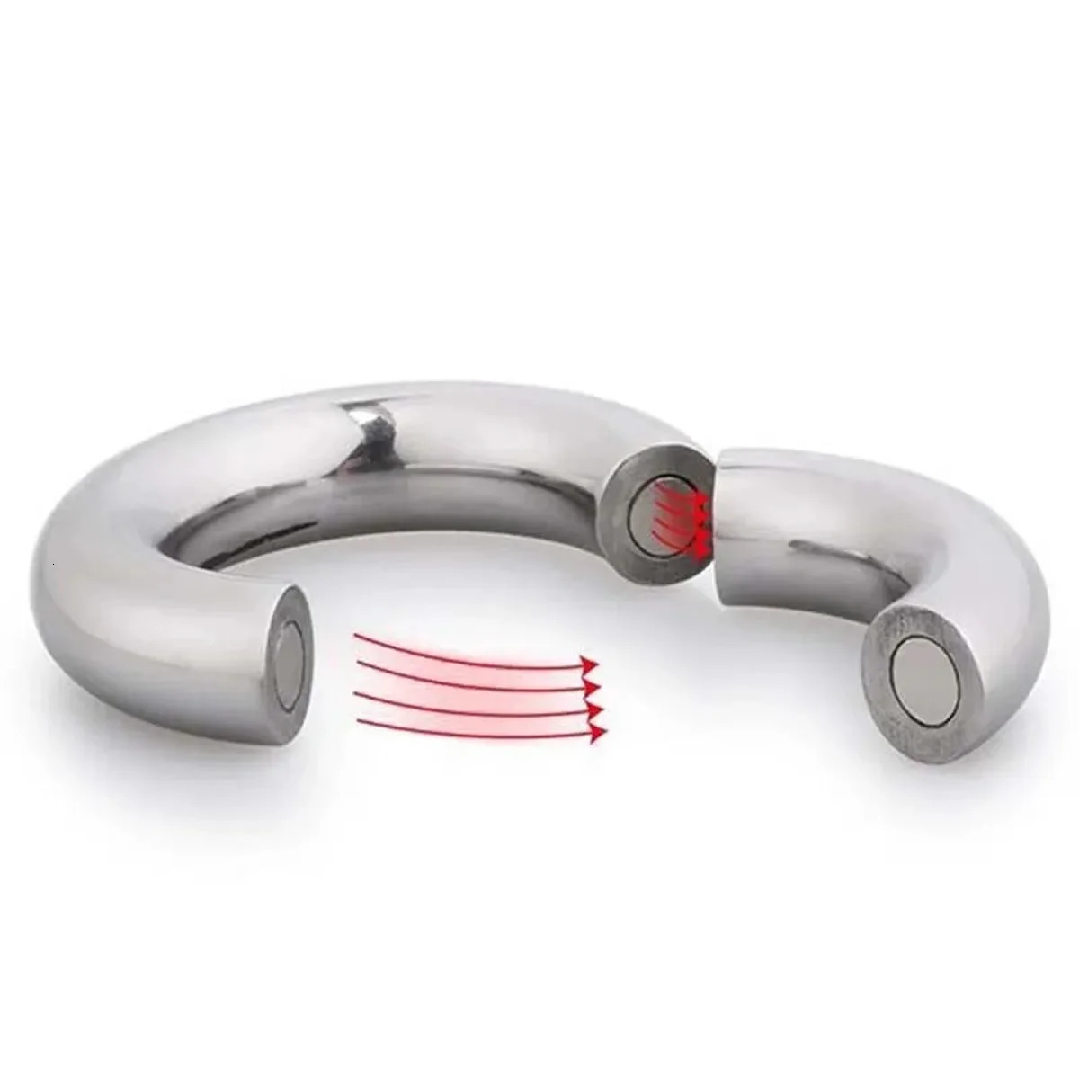Metal Magnet Cock Ring Clamp Male Chastity Device Stainless Steel Cockring Dick Scrotum Bondage Stretcher Adult Sex Toys For Men 240511