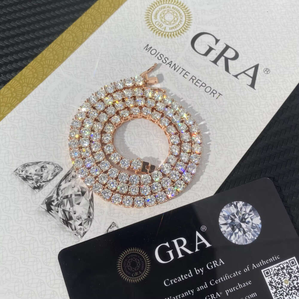 designer vvs necklace moissanite hip hop 2mm 3mm iced out diamond sterling sier 4mm 5mm woman tennis chain valentines day gift