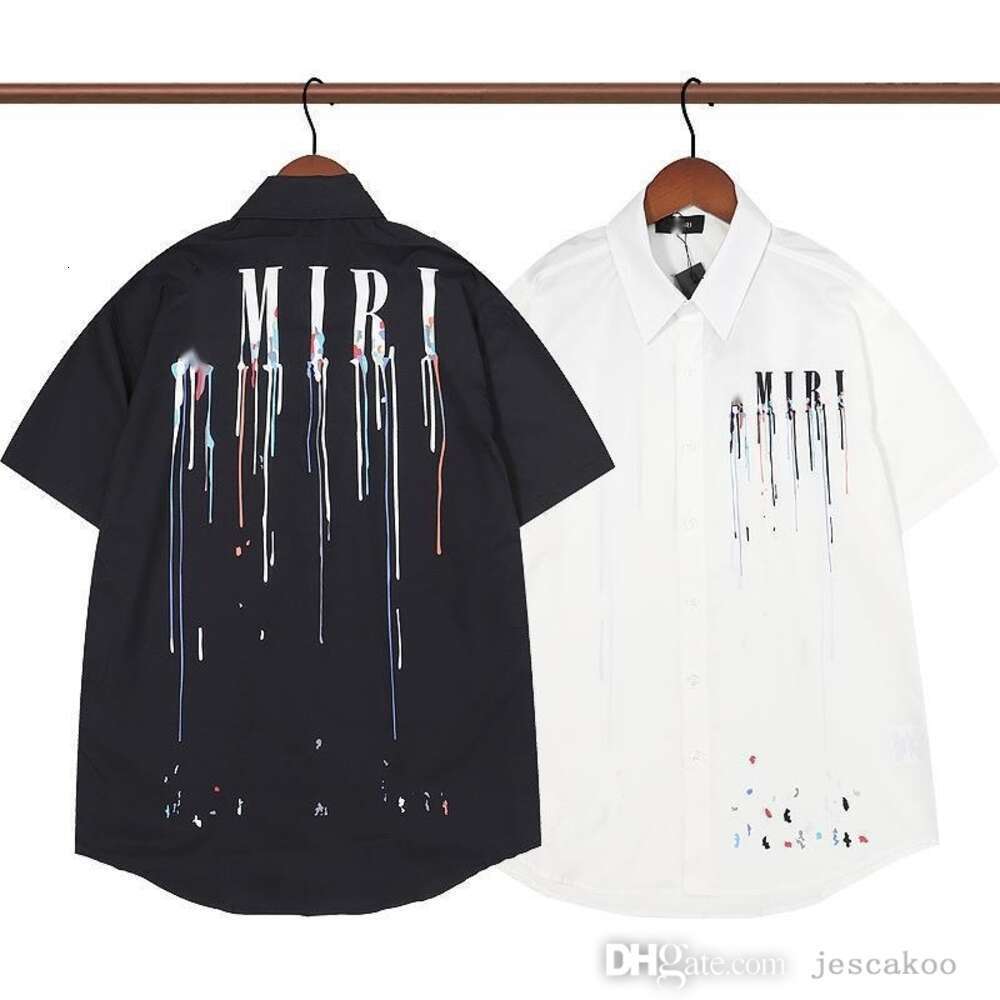 Mens Designer T Shirt Luxury Brand Button Up Shirt 2024 Summer Beach Lapel Shirts Tops Fashion Printed Letters Short SleeveT-shirt Plus Size 3XL Men Clothing