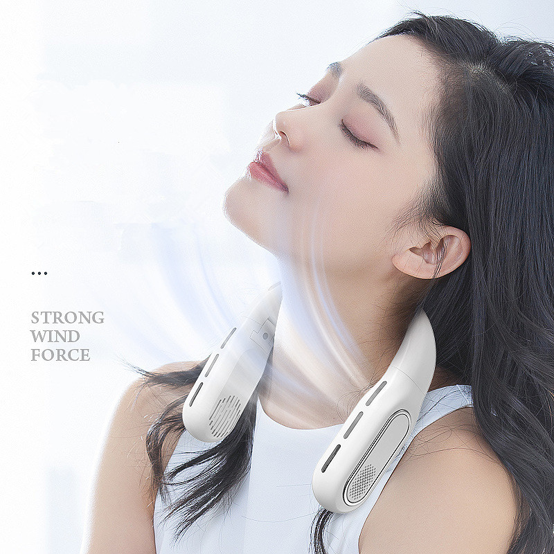 Hanging Neck Fan USB Rechargeable Foldable Long Endurance Stong Winds Fan Wearable Queit lightly Fan Portable Air Cooler Conditioner For Home Outdoors