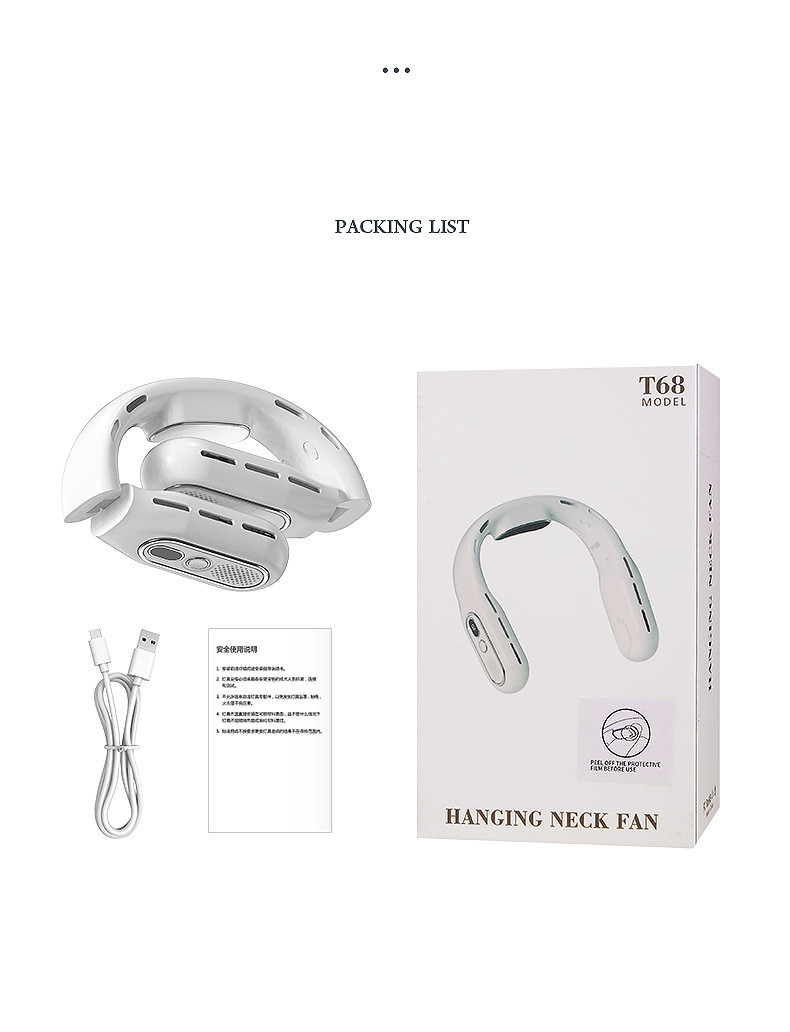 Hanging Neck Fan USB Rechargeable Foldable Long Endurance Stong Winds Fan Wearable Queit lightly Fan Portable Air Cooler Conditioner For Home Outdoors
