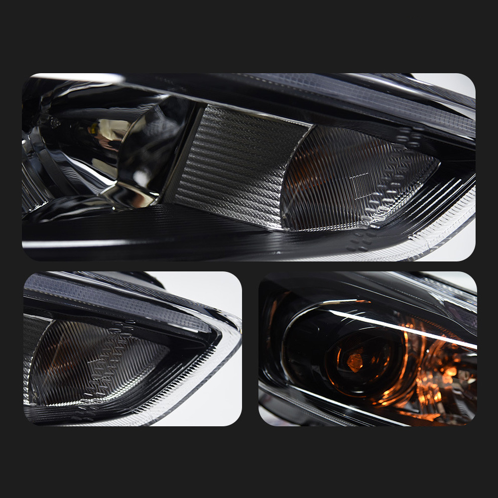 For Ford Focus RS Styling 20 15-20 18 Red Evil-eye LED Street Light Front Light Dynamic Turn Signal LED Projector Lens