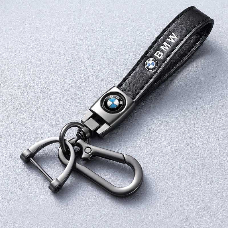 Car Key 1Pcs Car Metal Key Chain Fine Leather Emblem Key Ring For BMW X1 X2 X3 X5 X4 X6 X7 G30 G20 G32 G11 G12 F40 F30 F20 F10 F34 F07 T240509