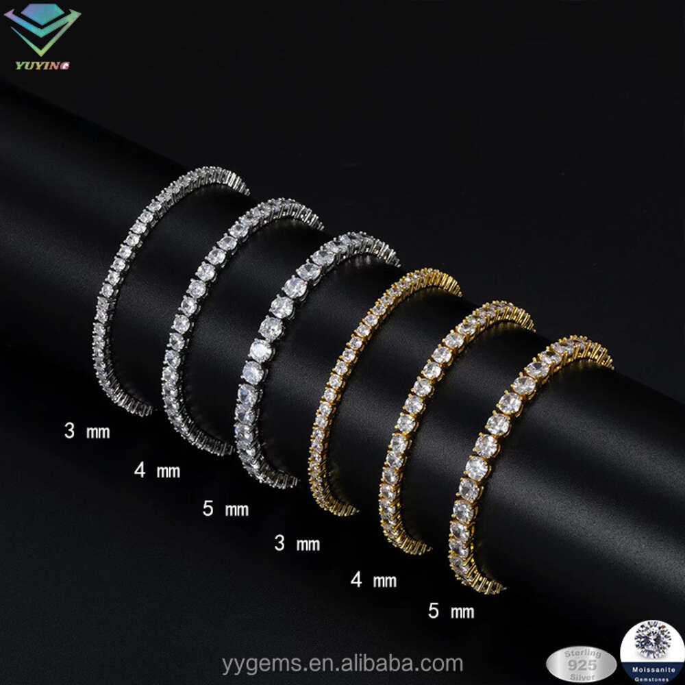 designer bracelets cuban k for men women sterg sier vvs iced out bracelet 2mm-6.5mm moissanite tennis chain