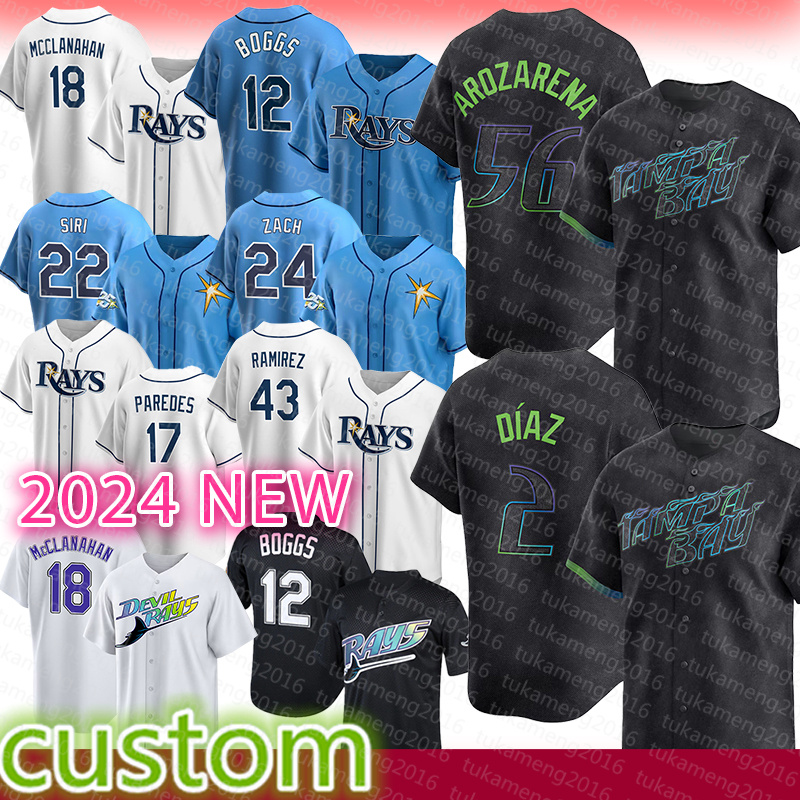 Randy Arozarena Yandy Diaz Baseball Jerseys Wade Boggs Tampa Bay Shane McClanahan Jose Siri Rays Zach Eflin Isaac Paredes Harold Ramirez Rene Pinto Aaron Civale