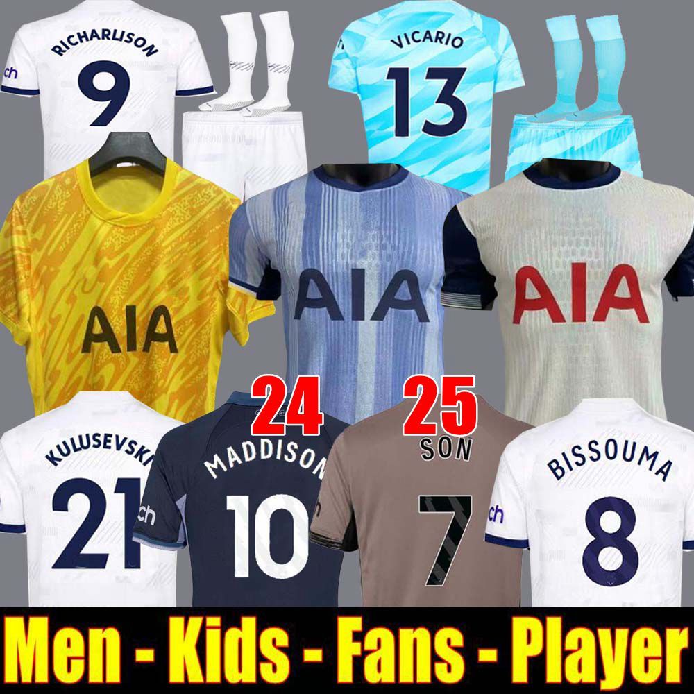 3XL 4XL SON MADDISON 23 24 25 Soccer Jerseys KULUSEVSKI RICHARLISON PEDRO PORRO 2024 2025 BENTANCUR ROMERO BISSOUMA Tottenham Football shirt SPURS top Men kids kit