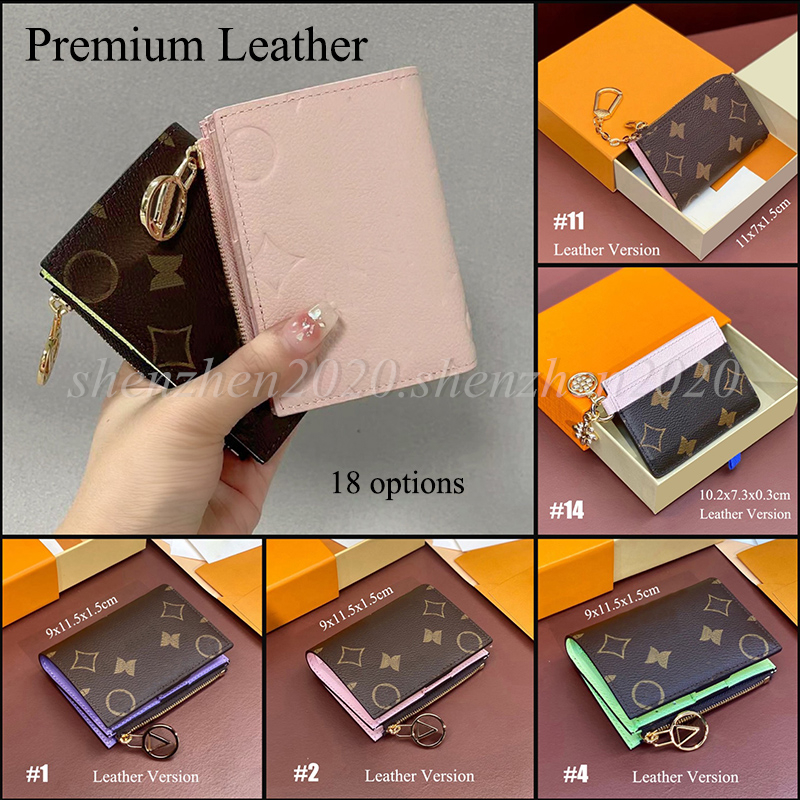 Premium Leather Cute Fashion Mini Wallets Card Holder Keychain Holders Purse Pouch with Gift Box
